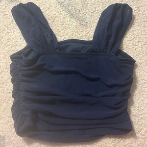 Elegant Navy Blue Women's Top